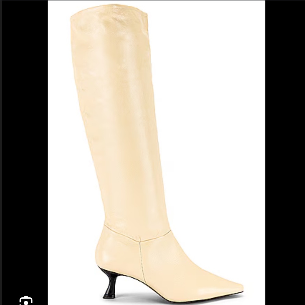 RAYE Cream Heeled Boots